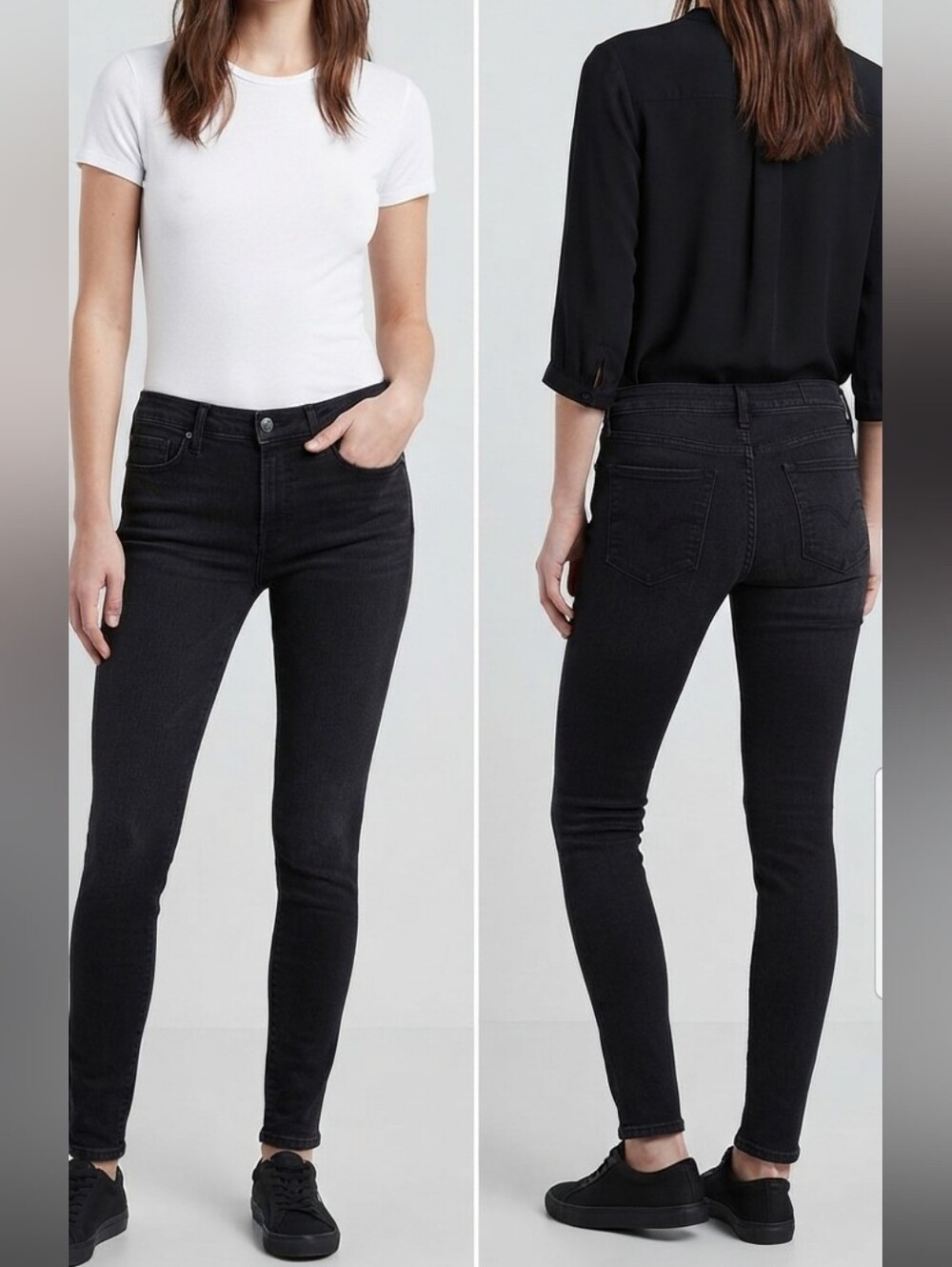 Black Super Skinny Regular Waist Jeans  H&M Divided Size US 8P / EU 40 Denim